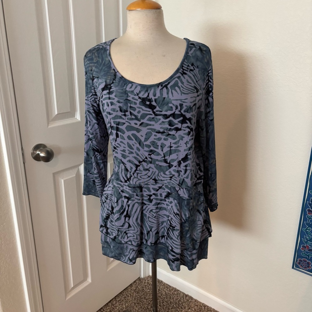 Elegant Gray Patterned Women's Tunic